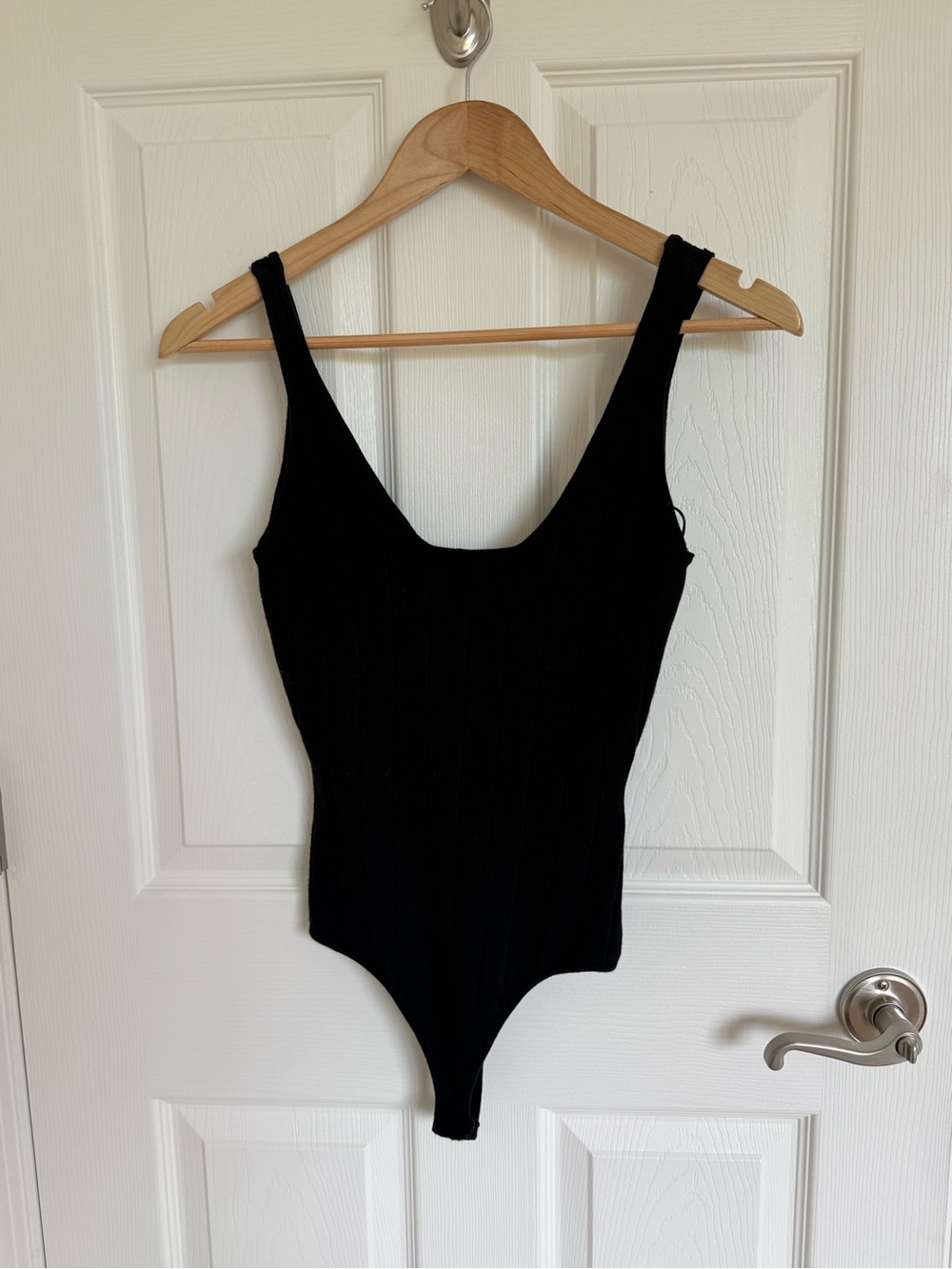 Women’s Bershka Black Ribbed Tank Bodysuit Size M